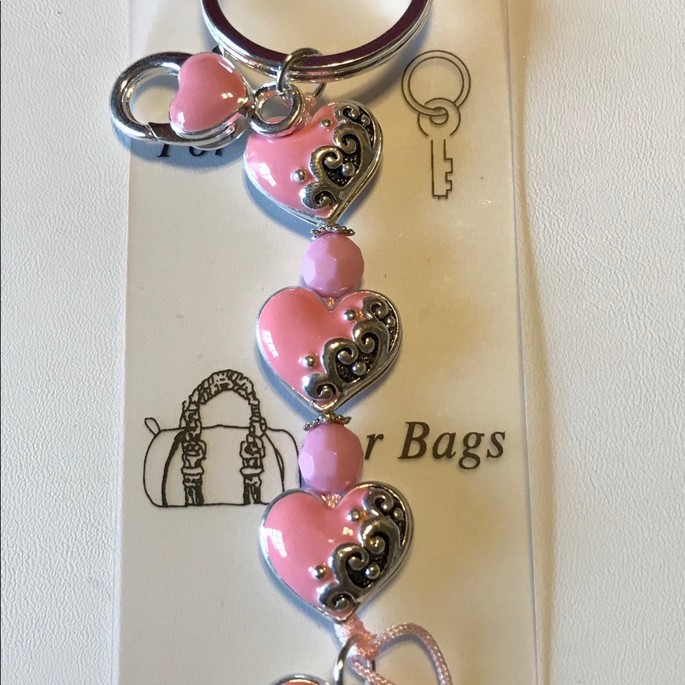 Key Chain With Pink Hearts